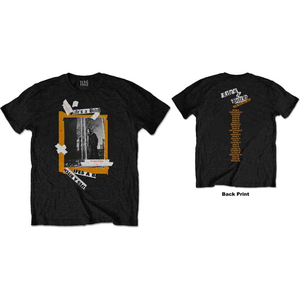 Nas - Life's A Bitch Heren Tshirt - Zwart